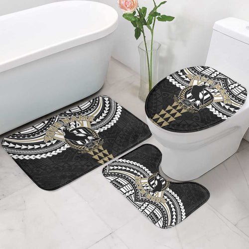 Personalized Collingwood Magpies Bathroom Set Polynesian Tribal Pattern Heritage Football