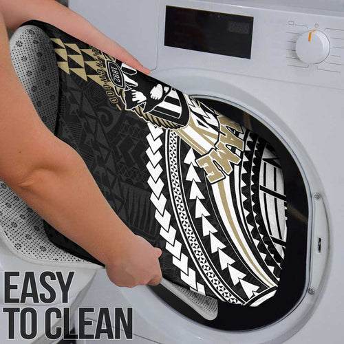 Personalized Collingwood Magpies Bathroom Set Polynesian Tribal Pattern Heritage Football