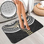 Personalized Collingwood Magpies Bathroom Set Polynesian Tribal Pattern Heritage Football