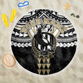 Personalized Collingwood Magpies Beach Blanket Polynesian Tribal Pattern Heritage Football