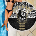 Personalized Collingwood Magpies Beach Blanket Polynesian Tribal Pattern Heritage Football