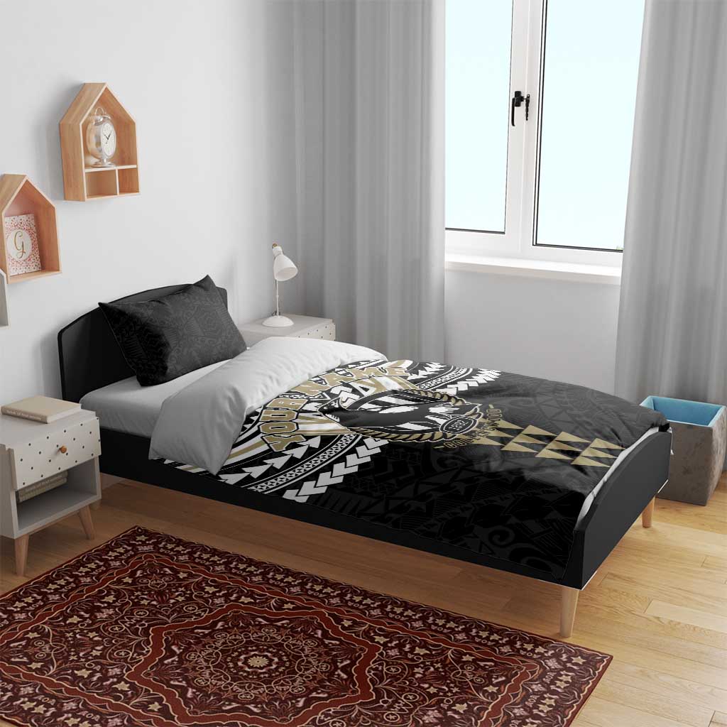 Personalized Collingwood Magpies Bedding Set Polynesian Tribal Pattern Heritage Football