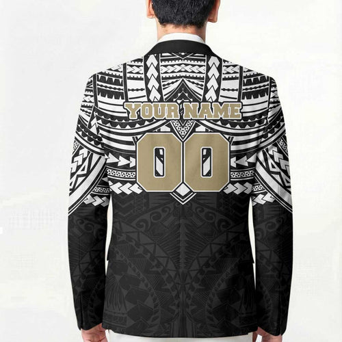 Personalized Collingwood Magpies Blazer Polynesian Tribal Pattern Heritage Football