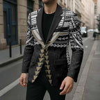 Personalized Collingwood Magpies Blazer Polynesian Tribal Pattern Heritage Football