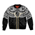 Personalized Collingwood Magpies Bomber Jacket Polynesian Tribal Pattern Heritage Football
