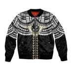 Personalized Collingwood Magpies Bomber Jacket Polynesian Tribal Pattern Heritage Football