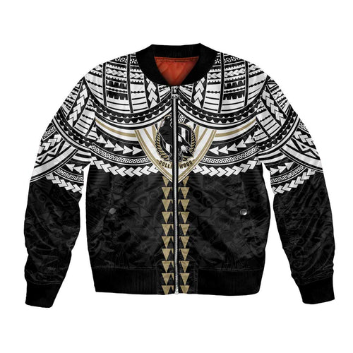 Personalized Collingwood Magpies Bomber Jacket Polynesian Tribal Pattern Heritage Football
