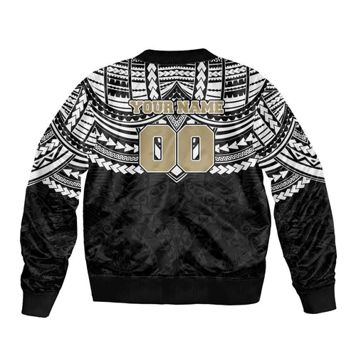 Personalized Collingwood Magpies Bomber Jacket Polynesian Tribal Pattern Heritage Football