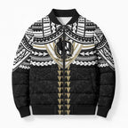 Personalized Collingwood Magpies Bomber Puffer Jacket Polynesian Tribal Pattern Heritage Football