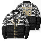 Personalized Collingwood Magpies Bomber Puffer Jacket Polynesian Tribal Pattern Heritage Football