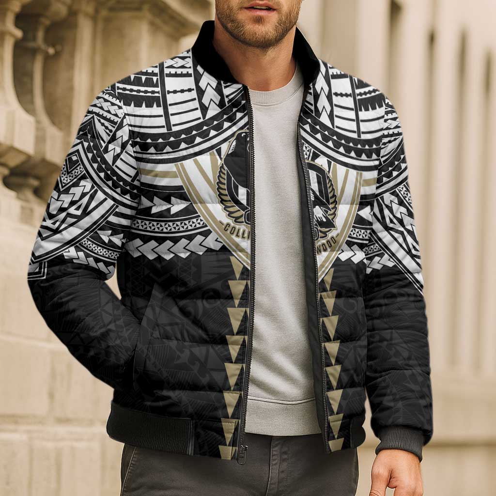 Personalized Collingwood Magpies Bomber Puffer Jacket Polynesian Tribal Pattern Heritage Football