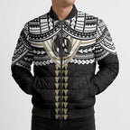 Personalized Collingwood Magpies Bomber Puffer Jacket Polynesian Tribal Pattern Heritage Football