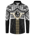 Personalized Collingwood Magpies Button Sweatshirt Polynesian Tribal Pattern Heritage Football
