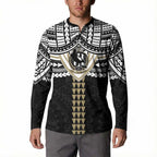 Personalized Collingwood Magpies Button Sweatshirt Polynesian Tribal Pattern Heritage Football