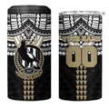 Personalized Collingwood Magpies 4 in 1 Can Cooler Tumbler Polynesian Tribal Pattern Heritage Football