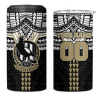 Personalized Collingwood Magpies 4 in 1 Can Cooler Tumbler Polynesian Tribal Pattern Heritage Football