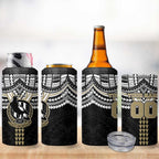 Personalized Collingwood Magpies 4 in 1 Can Cooler Tumbler Polynesian Tribal Pattern Heritage Football