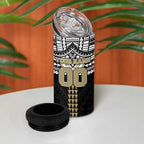 Personalized Collingwood Magpies 4 in 1 Can Cooler Tumbler Polynesian Tribal Pattern Heritage Football
