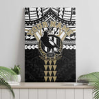 Personalized Collingwood Magpies Canvas Wall Art Polynesian Tribal Pattern Heritage Football