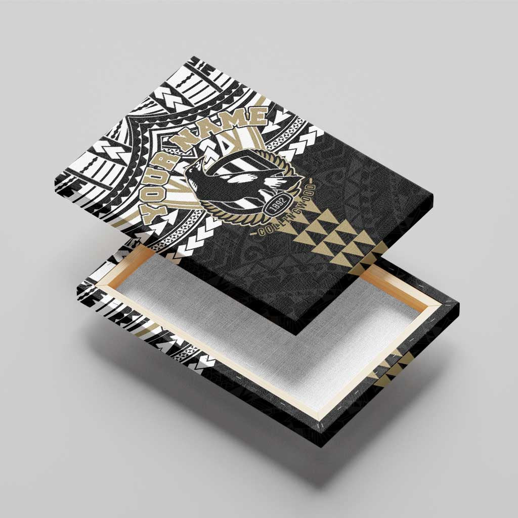 Personalized Collingwood Magpies Canvas Wall Art Polynesian Tribal Pattern Heritage Football
