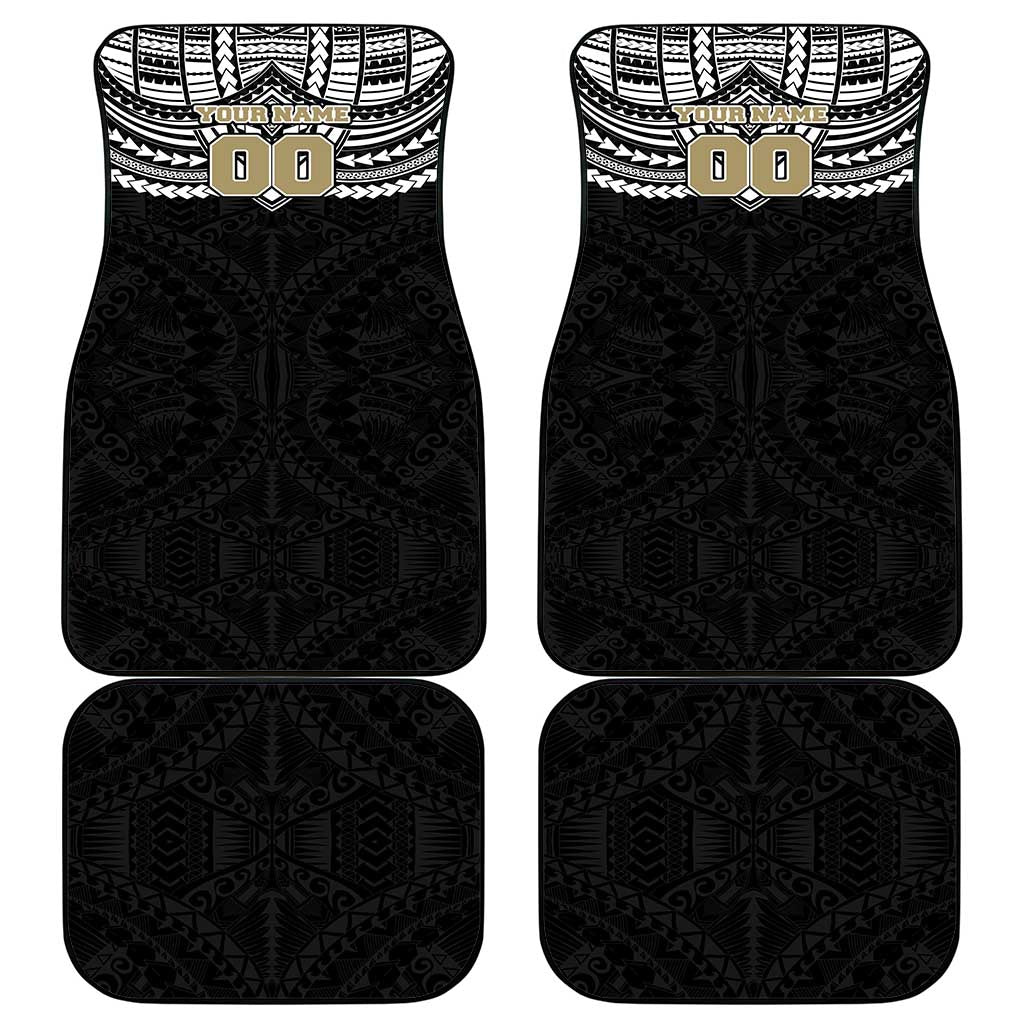 Personalized Collingwood Magpies Car Mats Polynesian Tribal Pattern Heritage Football
