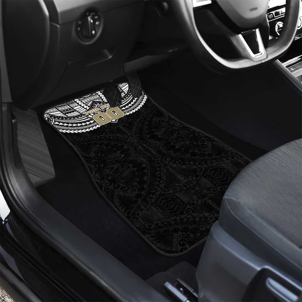 Personalized Collingwood Magpies Car Mats Polynesian Tribal Pattern Heritage Football