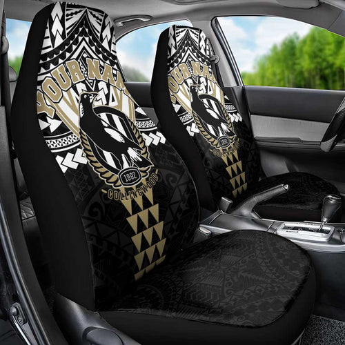 Personalized Collingwood Magpies Car Seat Cover Polynesian Tribal Pattern Heritage Football