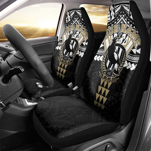Personalized Collingwood Magpies Car Seat Cover Polynesian Tribal Pattern Heritage Football
