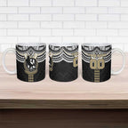 Personalized Collingwood Magpies Ceramic Mug Polynesian Tribal Pattern Heritage Football