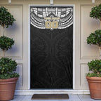 Personalized Collingwood Magpies Door Cover Polynesian Tribal Pattern Heritage Football