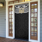 Personalized Collingwood Magpies Door Cover Polynesian Tribal Pattern Heritage Football