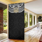 Personalized Collingwood Magpies Door Cover Polynesian Tribal Pattern Heritage Football