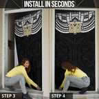 Personalized Collingwood Magpies Door Cover Polynesian Tribal Pattern Heritage Football