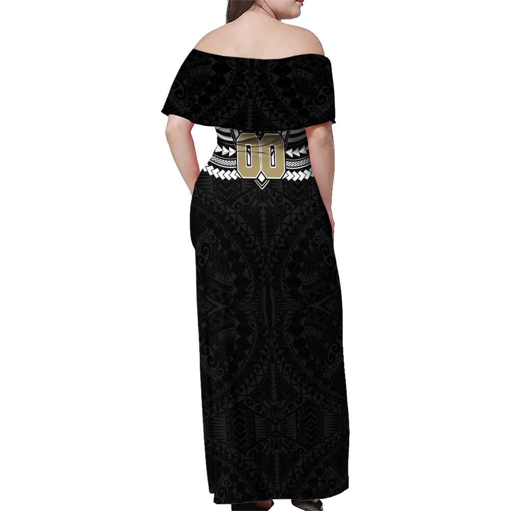 Personalized Collingwood Magpies Family Matching Off Shoulder Maxi Dress and Hawaiian Shirt Polynesian Tribal Pattern Heritage Football
