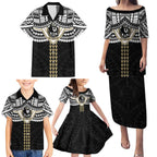 Personalized Collingwood Magpies Family Matching Puletasi and Hawaiian Shirt Polynesian Tribal Pattern Heritage Football