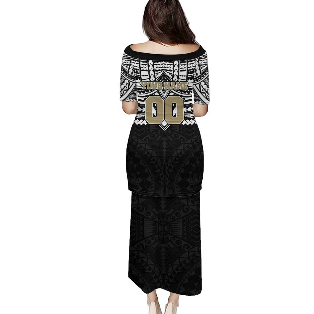 Personalized Collingwood Magpies Family Matching Puletasi and Hawaiian Shirt Polynesian Tribal Pattern Heritage Football