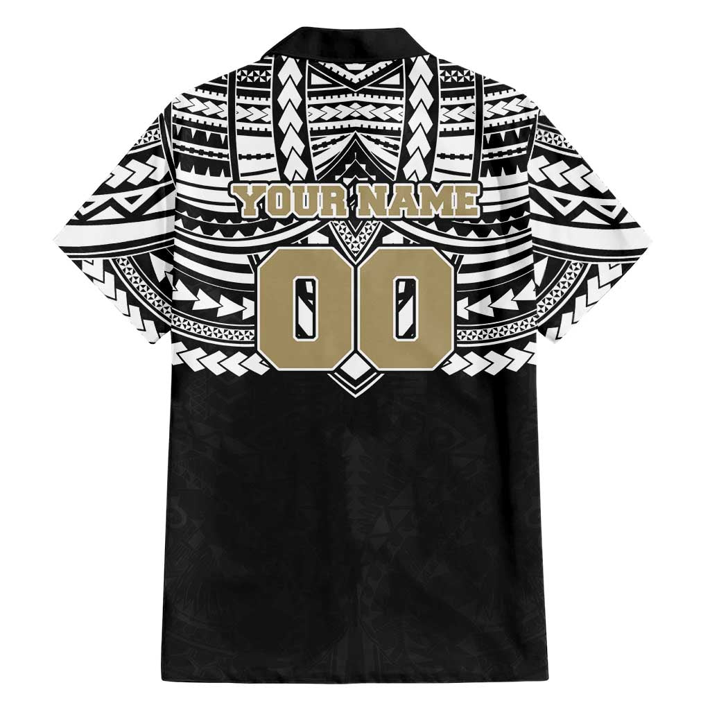 Personalized Collingwood Magpies Family Matching Short Sleeve Bodycon Dress and Hawaiian Shirt Polynesian Tribal Pattern Heritage Football