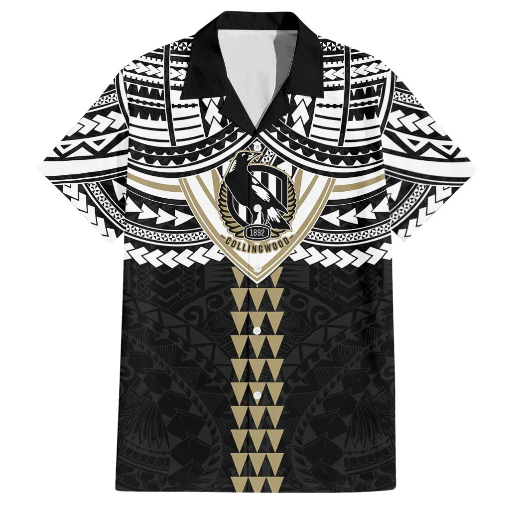 Personalized Collingwood Magpies Hawaiian Shirt Polynesian Tribal Pattern Heritage Football