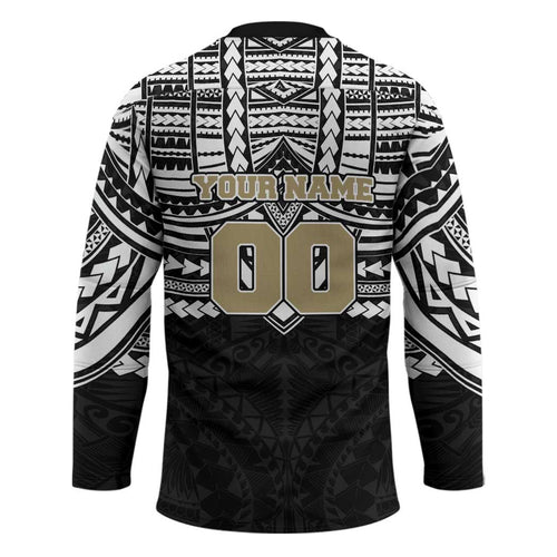 Personalized Collingwood Magpies Hockey Jersey Polynesian Tribal Pattern Heritage Football