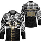 Personalized Collingwood Magpies Hockey Jersey Polynesian Tribal Pattern Heritage Football