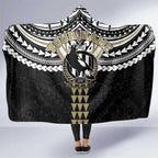 Personalized Collingwood Magpies Hooded Blanket Polynesian Tribal Pattern Heritage Football
