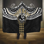 Personalized Collingwood Magpies Hooded Blanket Polynesian Tribal Pattern Heritage Football