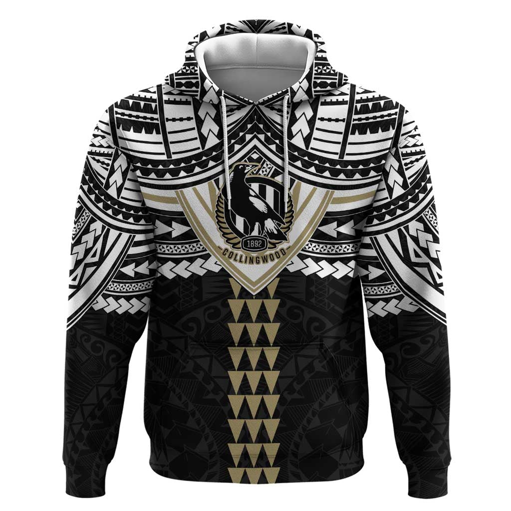 Personalized Collingwood Magpies Hoodie Polynesian Tribal Pattern Heritage Football