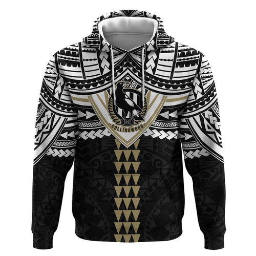 Personalized Collingwood Magpies Hoodie Polynesian Tribal Pattern Heritage Football