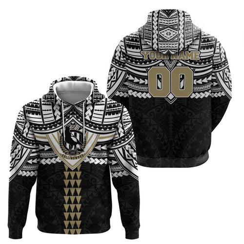 Personalized Collingwood Magpies Hoodie Polynesian Tribal Pattern Heritage Football