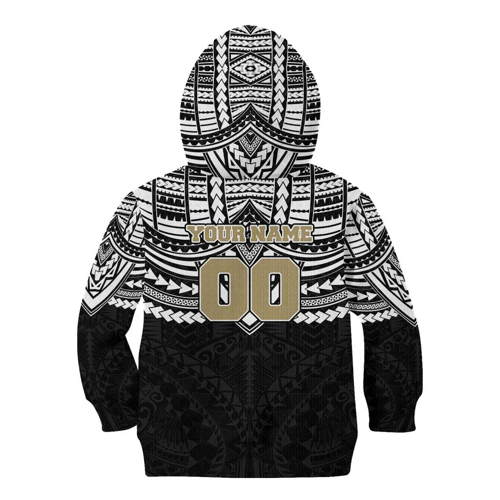 Personalized Collingwood Magpies Kid Hoodie Polynesian Tribal Pattern Heritage Football