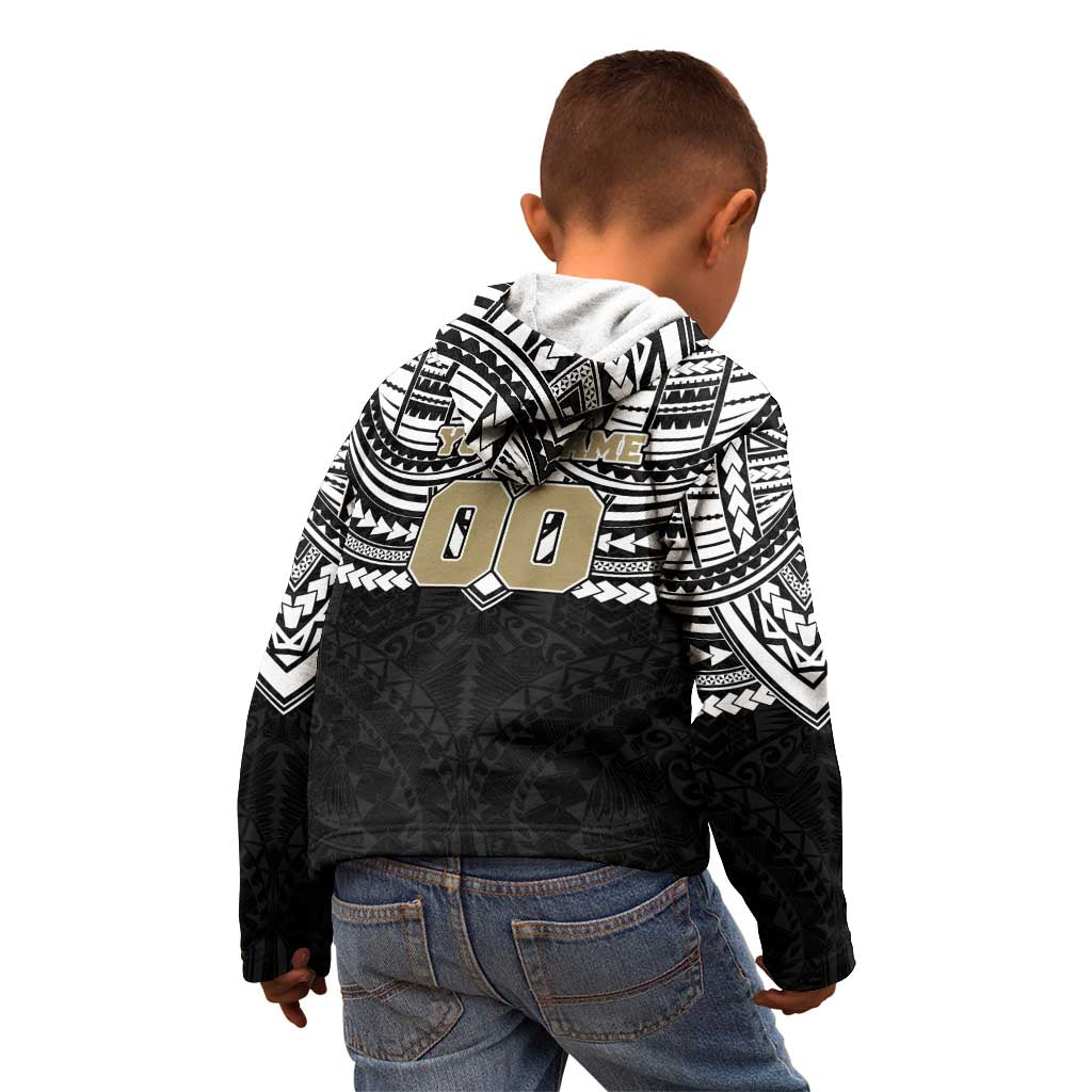 Personalized Collingwood Magpies Kid Hoodie Polynesian Tribal Pattern Heritage Football