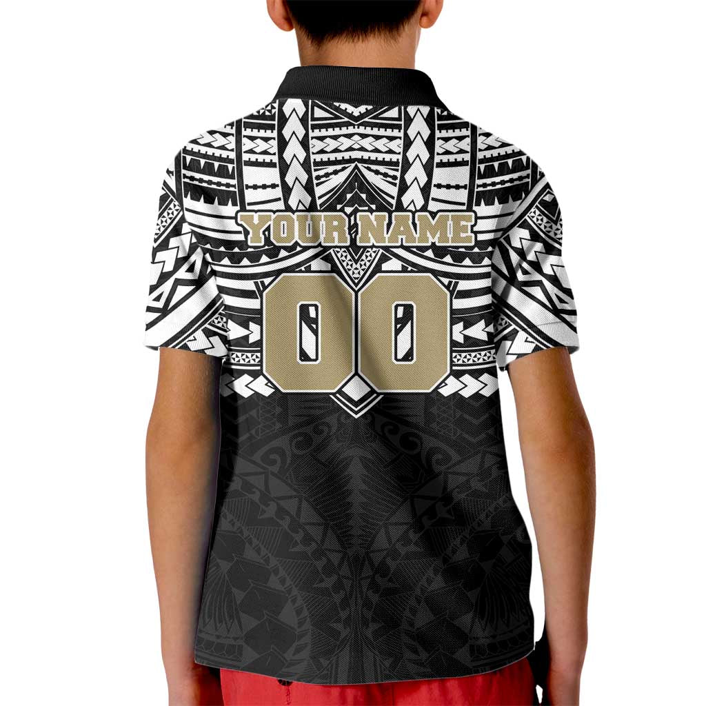 Personalized Collingwood Magpies Kid Polo Shirt Polynesian Tribal Pattern Heritage Football