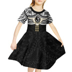 Personalized Collingwood Magpies Kid Short Sleeve Dress Polynesian Tribal Pattern Heritage Football