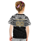 Personalized Collingwood Magpies Kid T Shirt Polynesian Tribal Pattern Heritage Football